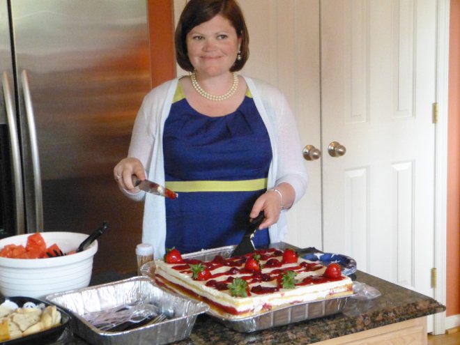 Cutting the Strawberry Shortcake